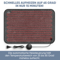 Björn&Schiller elektrische Heizmatte für Füße 40x60 cm, 75/100 Watt, niedriger Stromverbrauch, platzsparend, beheizbare Fußmatte