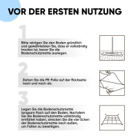 Björn&Schiller Bodenschutzmatte Kratzschutz Stuhlunterlage plastik grau, Schreibtischunterlage, Bodenmatte, Stärke: 1,5 mm, Größe: 100 x 120 cm