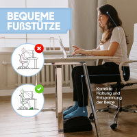 Björn&Schiller ergonomische Fußstütze für den Schreibtisch Fußablage, mit integrierter Fußtasche und orthopädischem Fußkissen