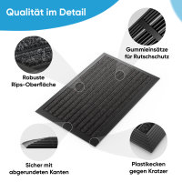Fußmatte außen 50x80 cm mit schwarzem Aluminium Rand, Türmatte Outdoor wetterfest Schuhabstreifer mit Polypropylen-Fasern