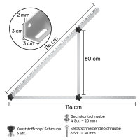 Björn&Schiller 1 Paar Solarpanel Halterung 114 cm, robustes Aluminium Winkelprofil, Solarhalterung: Montage für Balkon, Wand, Flachdach & Wohnmobil