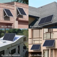 4 Stück (2 Paare) Solarpanel Halterungen 114 cm, robustes Aluminium Winkelprofil, Solarhalterung: Montage für Balkon, Wand, Flachdach, Wohnmobil, Zubehör Balkonkraftwerk, Solarpanel Ständer