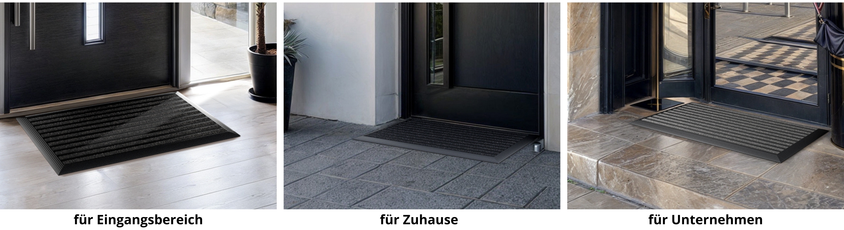 Fußmatte außen 50x80 cm mit schwarzem Aluminium Rand, Türmatte Outdoor wetterfest Schuhabstreifer mit Polypropylen-Fasern-3