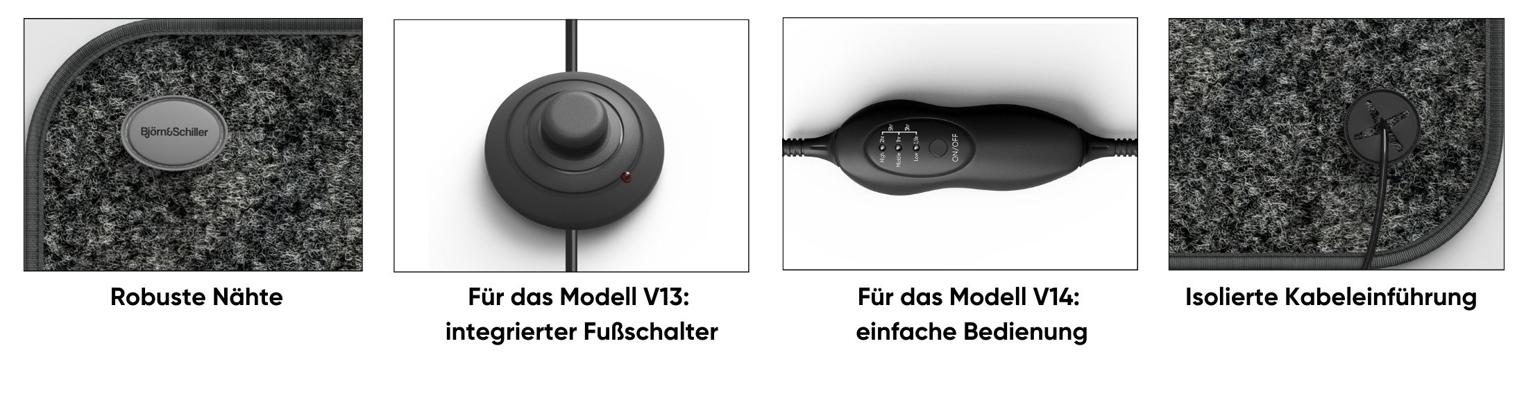Björn&Schiller elektrische Heizmatte für Füße 40x60 cm, 75/100 Watt, niedriger Stromverbrauch, platzsparend, beheizbare Fußmatte-3