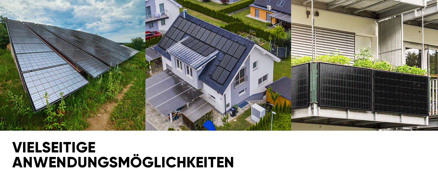 18 x 410 W Solaranlage Monokristallines Solarmodule, PV Module Wirkungsgrad von 21%, Aluminiumrahmen photovoltaik panel 182mm Solarzellen, Solarpanel ideal für Wohnmobil, Balkonanlage, Garten-2