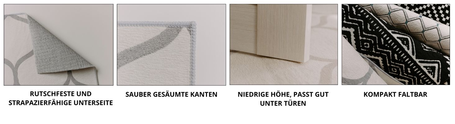 Björn&Schiller Teppichläufer 60x180 cm, rutschfester Teppich für Diele, Küche, Schlafzimmer und Wohnzimmer, moderner Flurteppich lang, hochwertiger Küchenteppich-2